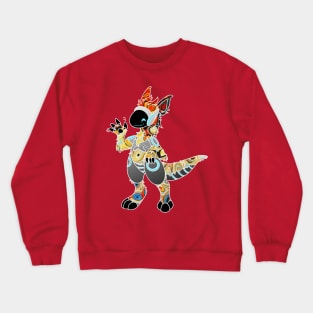 Protogen Fursuit Furry Fursona waving hello multi rainbow Crewneck Sweatshirt